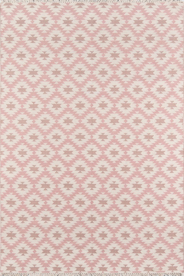Modern Kids Pink Wool Hand Woven Artistique 62752